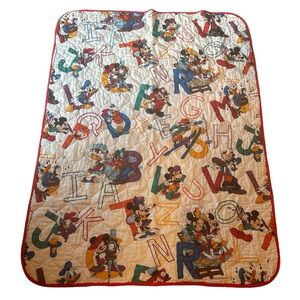 Vintage 80s/90s Disney Mickey Mouse Crib Blanket
